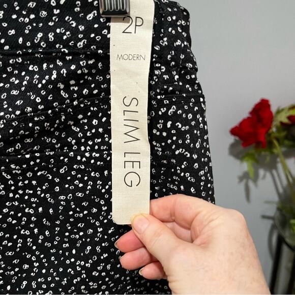 NEW Ann Taylor Modern Fit Straight Leg Slim Fit Mod Dot Black Jeans 2P NWT - Picture 9 of 16